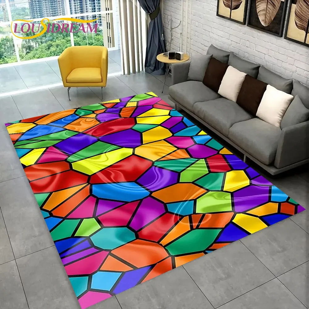 Kids Outdoor Area - Karpet Area Warna Pelangi Ilusi, Karpet