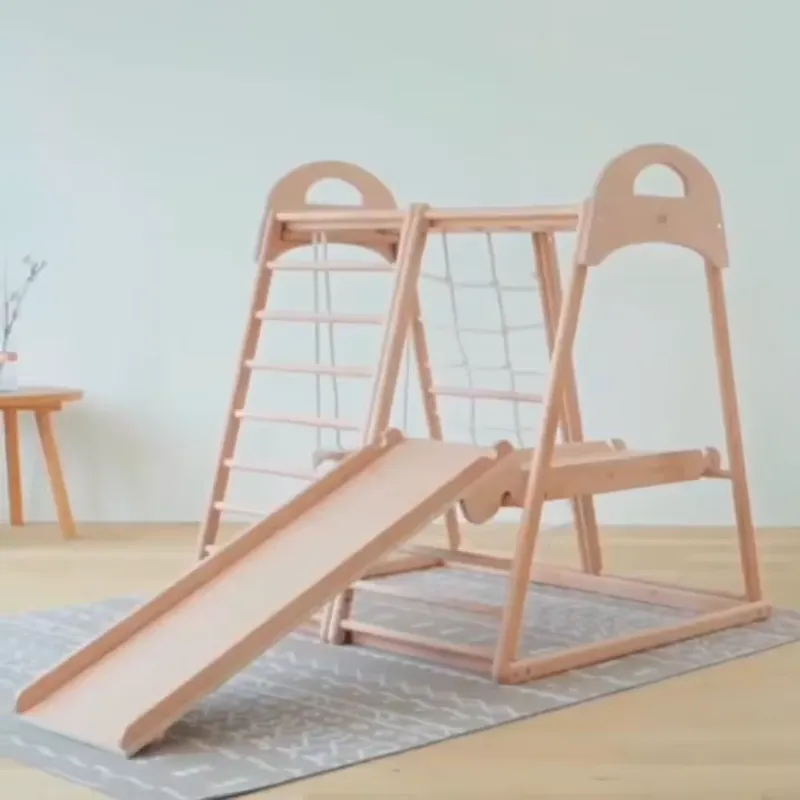 Kids Outdoor Climbing Frame - untuk Anak-anak, Peralatan Gym Panjat Kayu